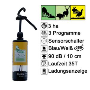 LARS Rehkitz-Retter XS10-LR6, Gerätebild mit Produkteigenschaften