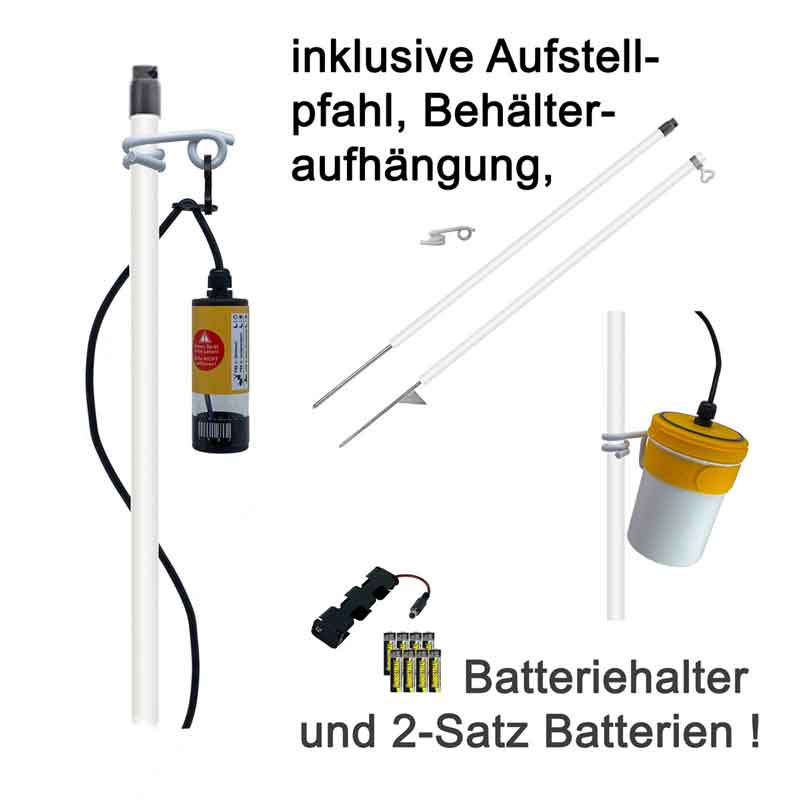 LARS Rehkitz-Retter XS10 SET, Geräteset bestehend aus Rehkitz-Retter XS10, Aufstellpfahl, Behälteraufhängung und Ersatzbatterien