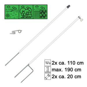 LARS Aufstellpfahl AP20 mit Doppelspitze 3-teilig